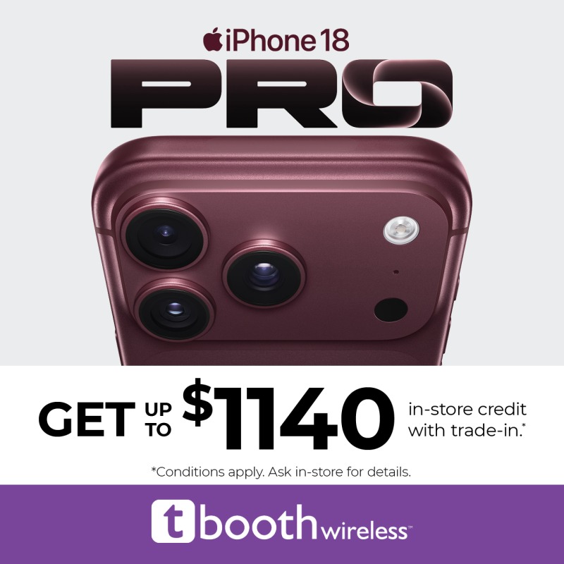 Get up to $1140 in-store credit with trade-in for the iPhone 18 Pro.*